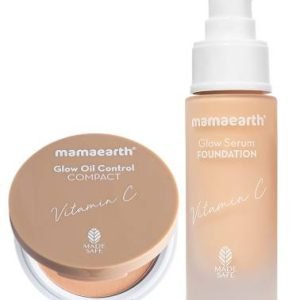 Mamaearth Glow Serum Foundation 30ml + Glow Oil Control Compact